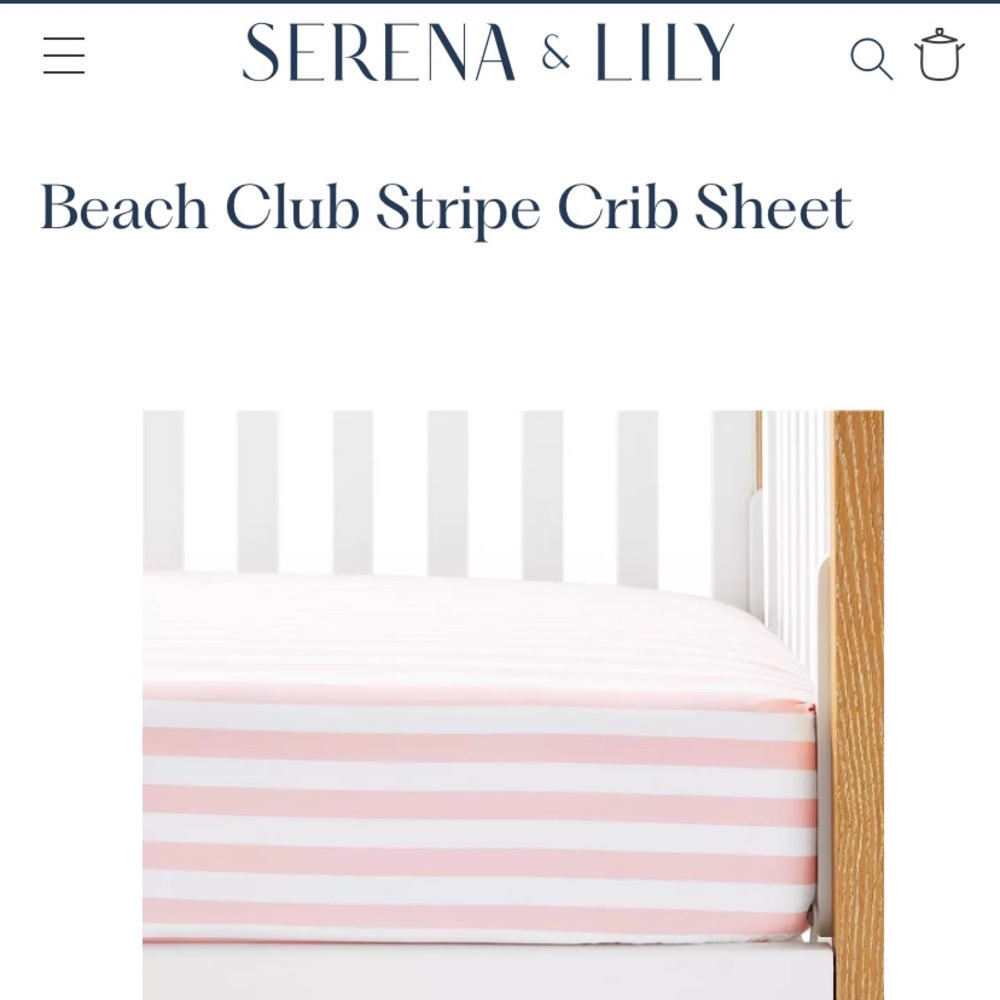 SERENA & LILY BEACH CLUB STRIPE CRIB SHEET in pink seashell